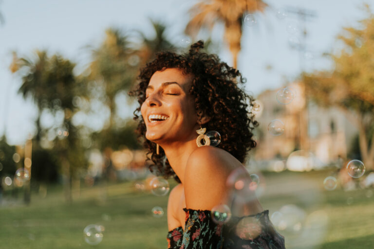 Beautiful woman posing in the park