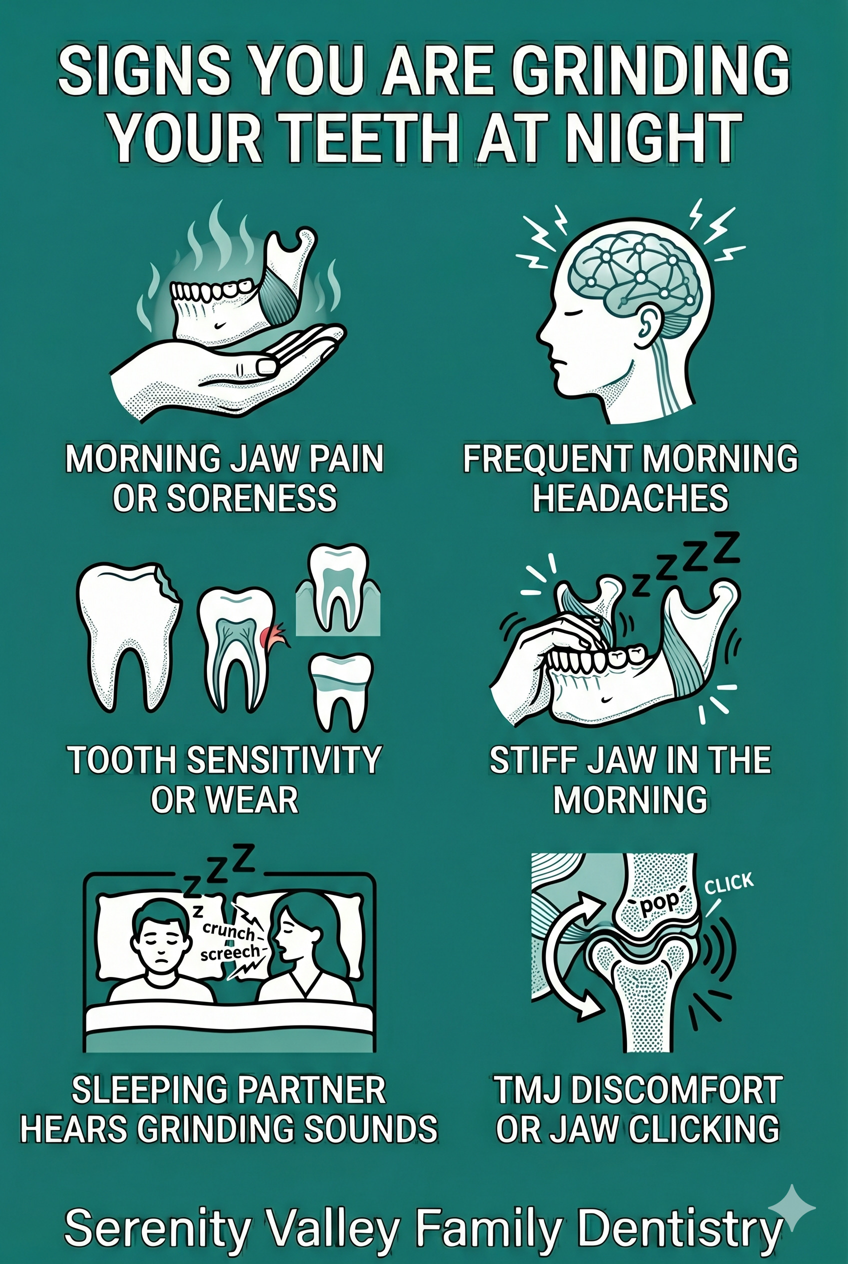 Infographic Signs Your Are Grinding Your Teeth - Serenity Valley Family Dentistry